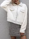 Simple Fashion Lapel Collar Buttoned Split-Joint Loose Woolen Coat