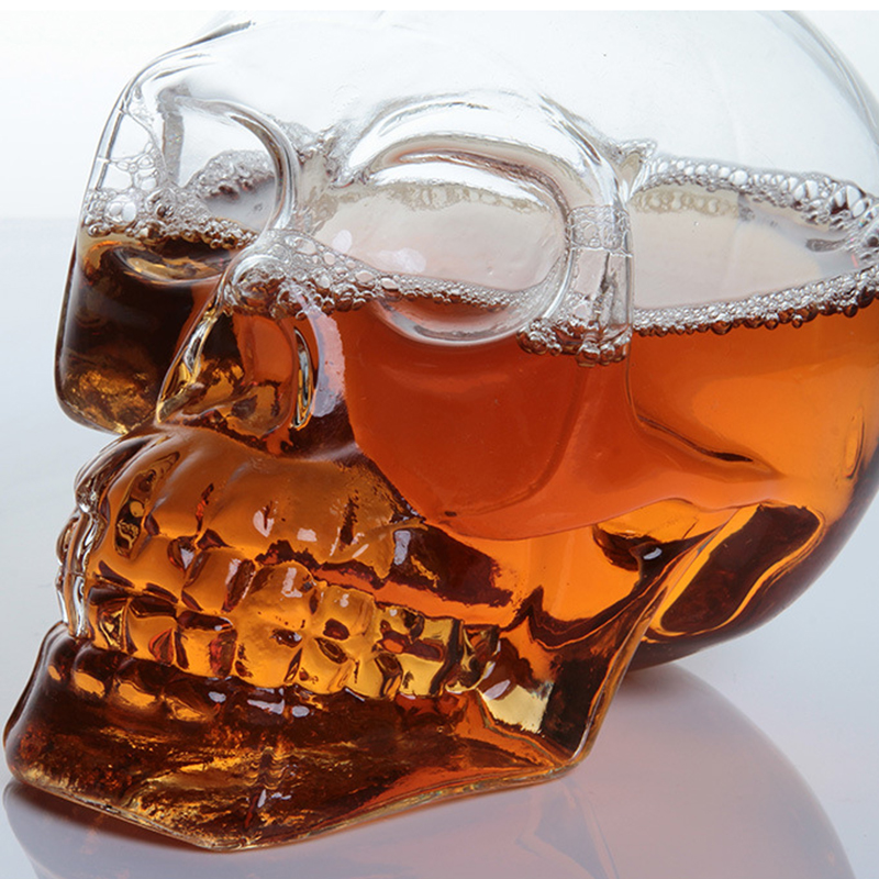 Tegooe Crystal Skull Head Decanter and Shot Glass Set Novelty Whiskey