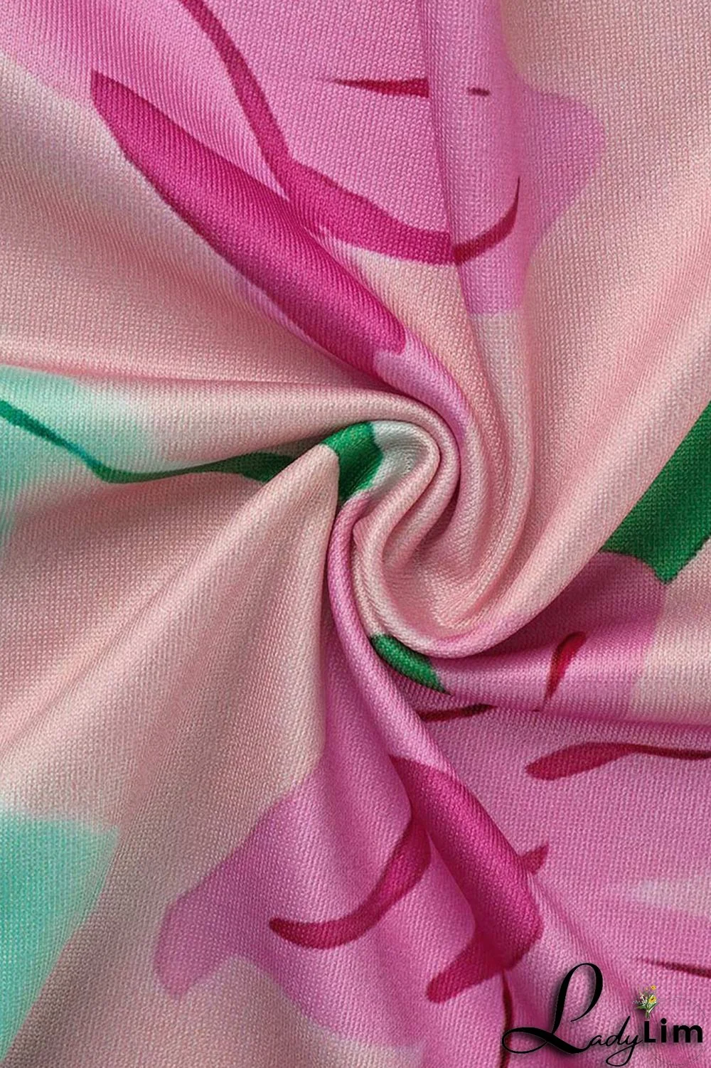 Pink Sexy Print Tassel Bandage Backless Halter One Step Skirt Dresses