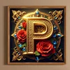 Diamond Painting -DIY Round Drill Letter P