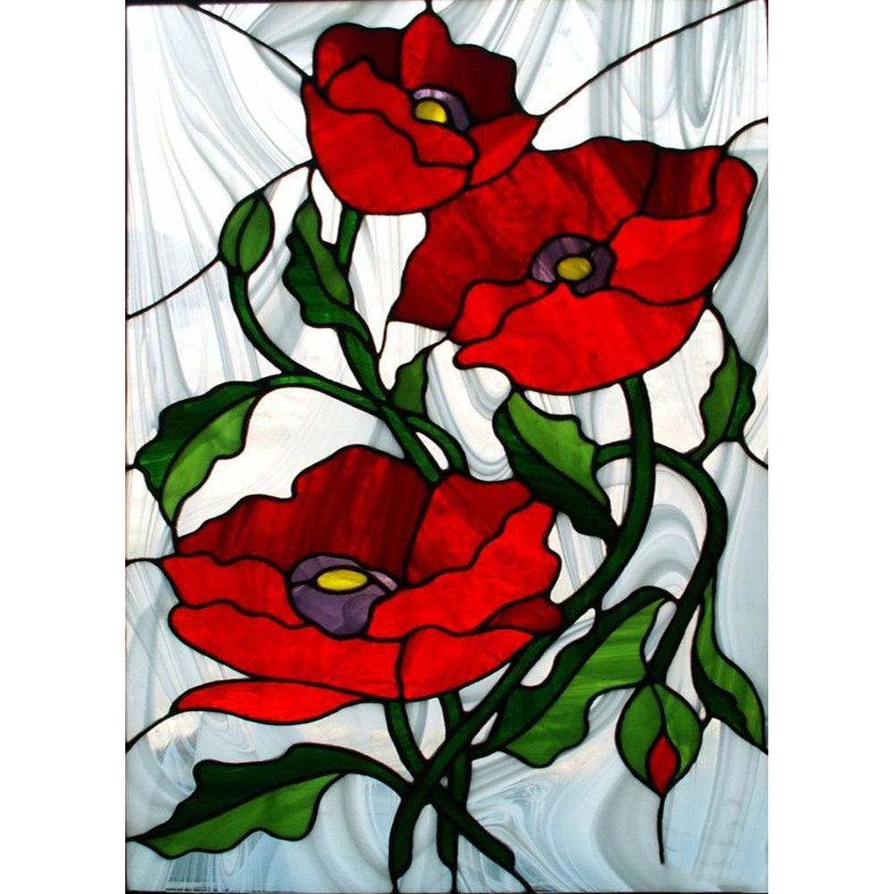 

30*40CM Round Drill Diamond Painting-Flowers, 501 Original