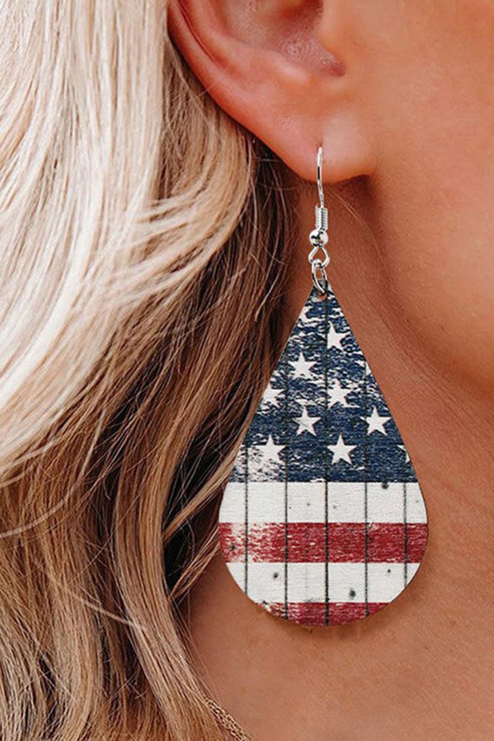 American Flag Independence Day Forth of July Patriotic  Drop Patriotic Earrings