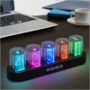 Imitation Nixie tube RGB Creative Clock 16 Million Colors, LED Light Gaming Computer Desktop Technology Ornaments Electronic DIY Digital Creativity