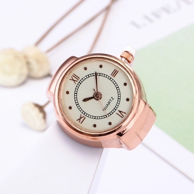 Casual Novelty Round Single Folding Buckle Ring Table Quartz Women’s Watches