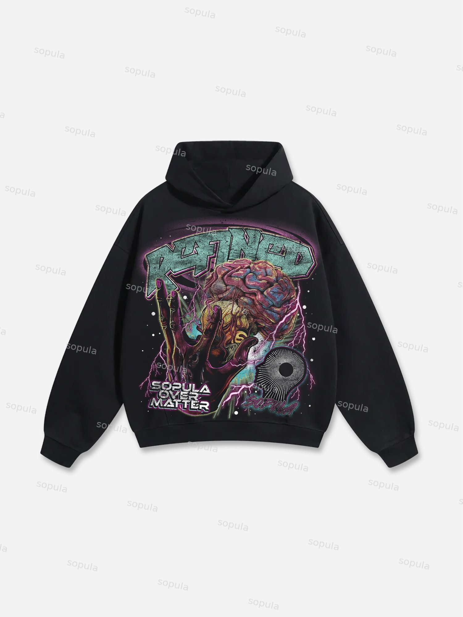 Men's Vintage Street Over Matter Graphic Cotton Hoodie - SOPULA