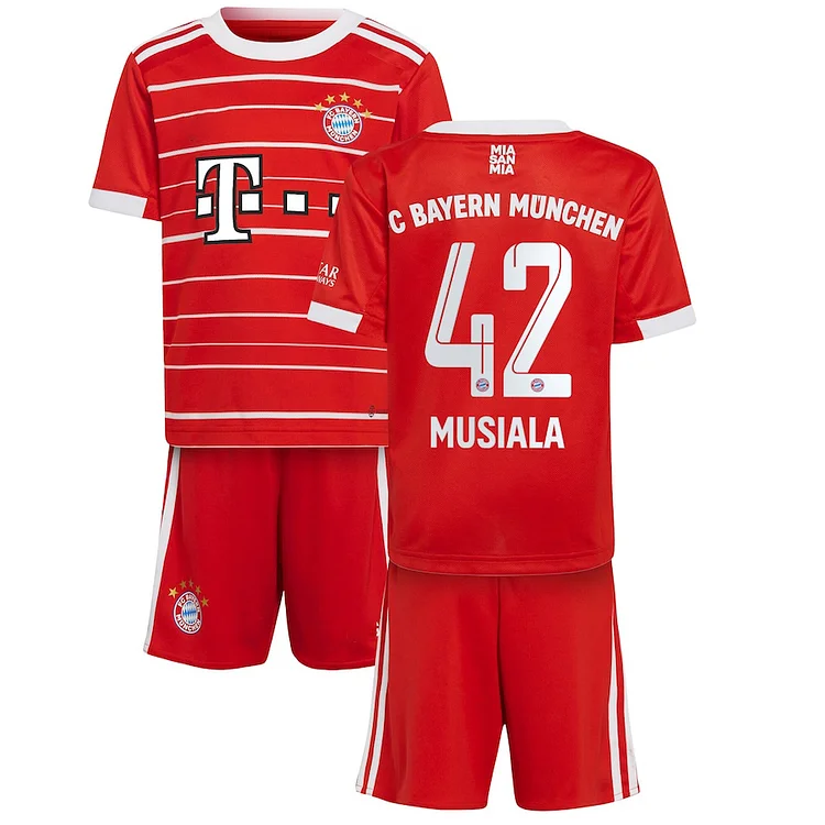 Bayern München Jamal Musiala 42 Heimtrikot Kinder Mini Kit 2022-2023