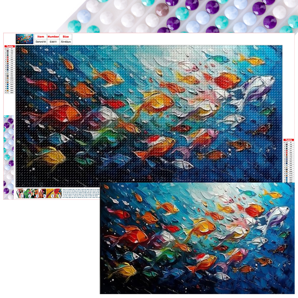 Fish 70*40cm(canvas) full round drill diamond painting