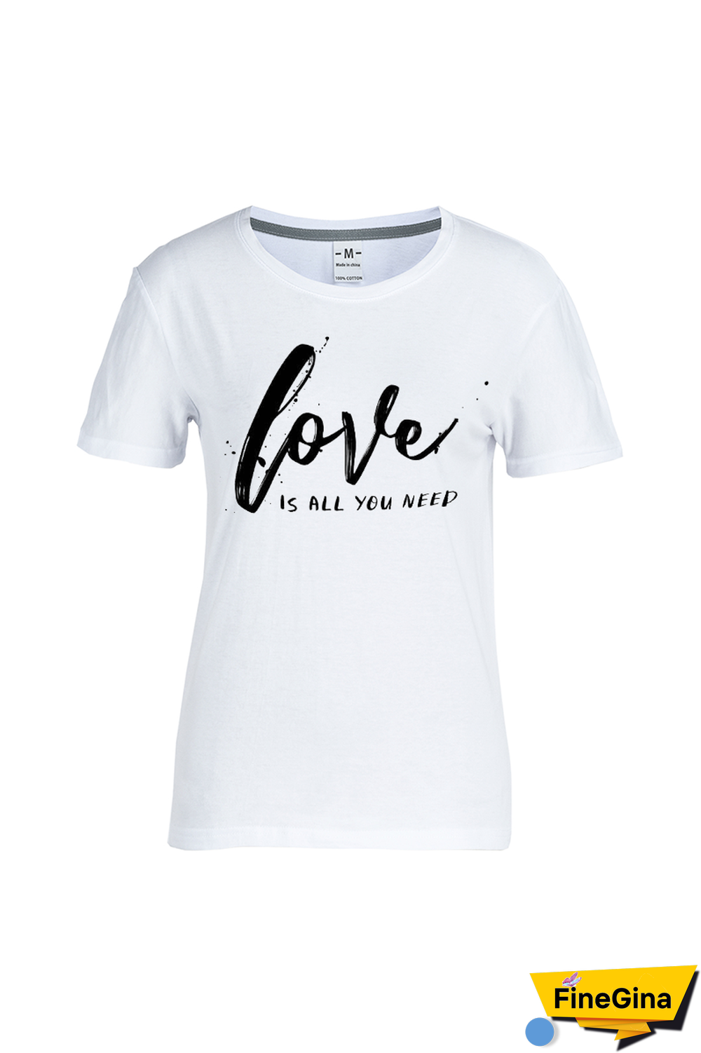 White Casual Street Print Letter O Neck T-Shirts
