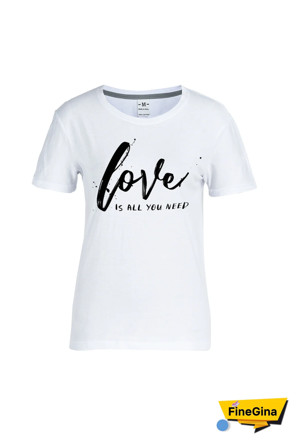 White Casual Street Print Letter O Neck T-Shirts