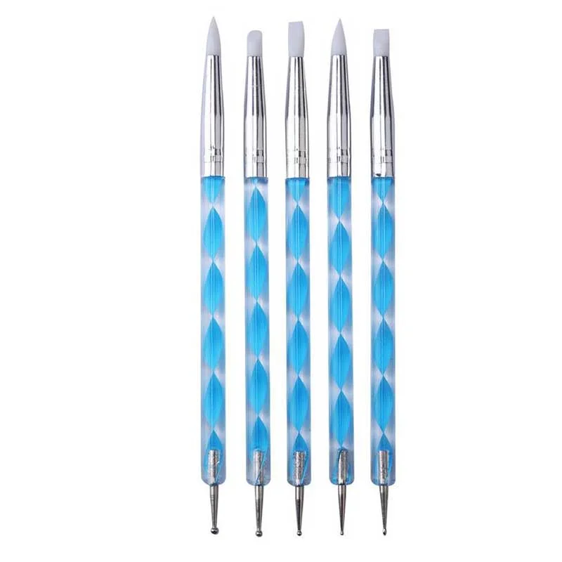 3/5/7/10PCS Multi-Styles Nail Wood Sticks Nail Dotting Pen Nail Brush Kits Nail Art Rhinestones Gems Picking Pen Nail Art Tools-Nail Inspo