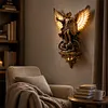 Archangel Michael Resin Wall Sconce Gothic LED Ambient Glow