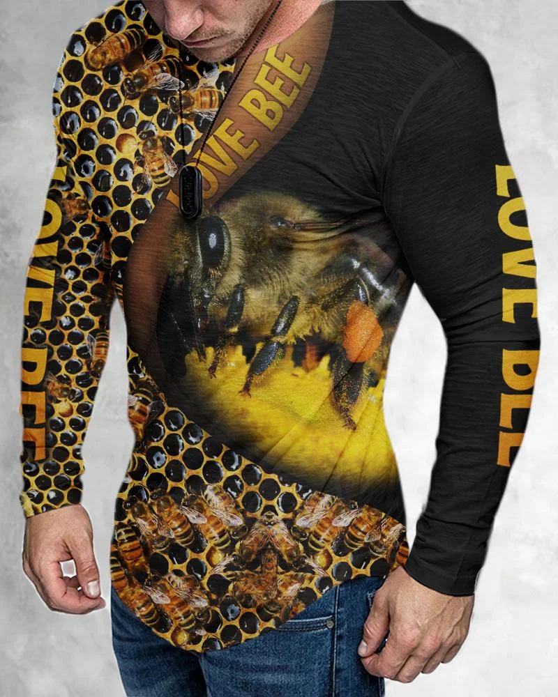 Men's Animal Printed Casual Long Sleeve