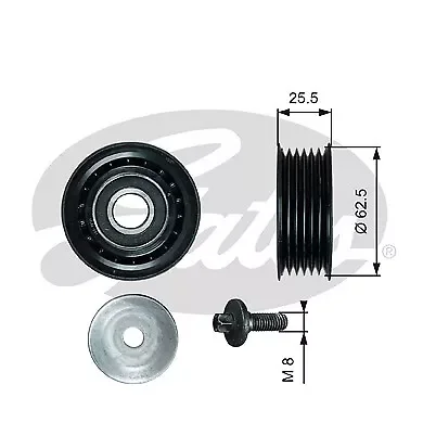 GATES T36736 Deflection/Guide Pulley, V-ribbed belt for ALFA ROMEO,CHRYSLER,FIAT Parts