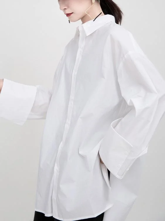 Large Sleeves Roomy White Shirt