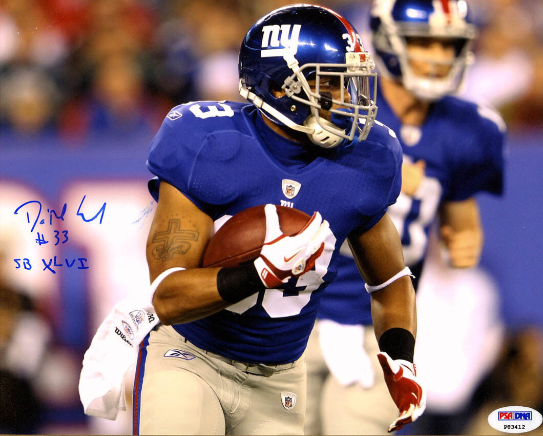 Da'Rel Scott SIGNED 8x10 Photo Poster painting + SB XLVI New York Giants PSA/DNA AUTOGRAPHED