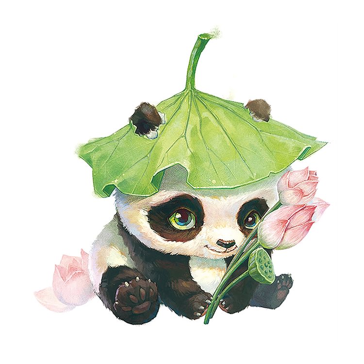 11CT Stamped Cross Stitch - Lotus Panda(50*50cm）