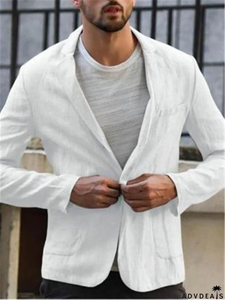 Mens Casual Solid Color Lightweight Blazers