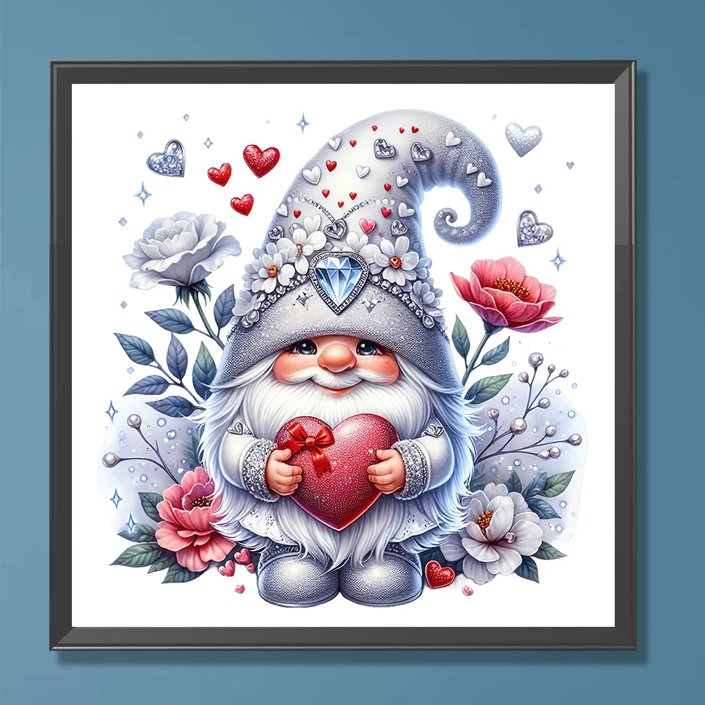 Diamond Painting - Full Round Drill - Valentines Day Gnome(Canvas|30*30cm)