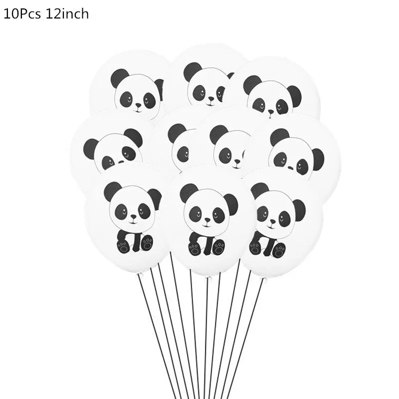Cartoon Panda Theme Birthday Party Decorations Disposable Tableware Sets Plate Napkin Panda Party Balloon Baby Shower Favors