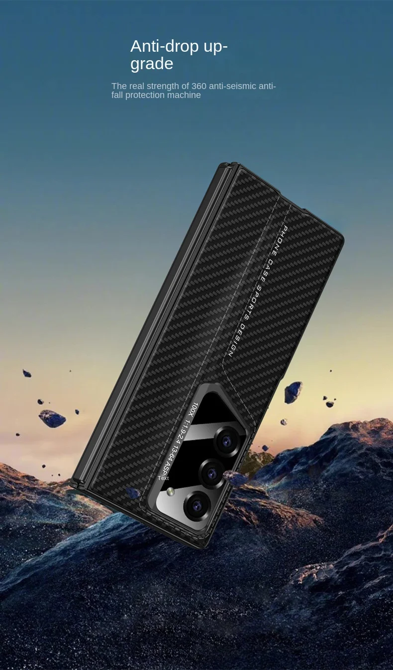 Samsung Z Fold6 mobile phone case plain leather blade shell film Porsche supercar folding screen anti-fall protective cover