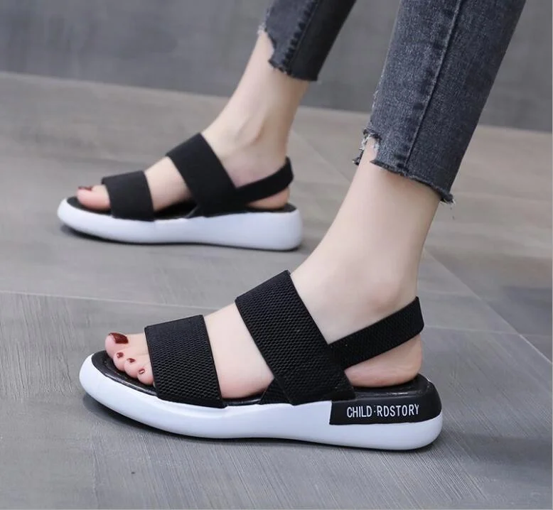 Qengg Women's Sandals 2022 Summer Fashion Platform Romen Sandals Women Closed Toe Flat Sandals Women Outdoor Casual Sport Sandals