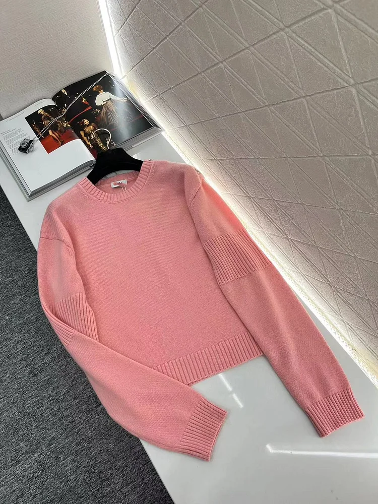 Comfortable Long-sleeve Pullover Women Pullover Sweater Women's Winter Solid Color Sweater O-neck Long Sleeve Knit Pullover