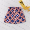 Kid Girl Short Sleeve American Flag Print Independence Day Sets