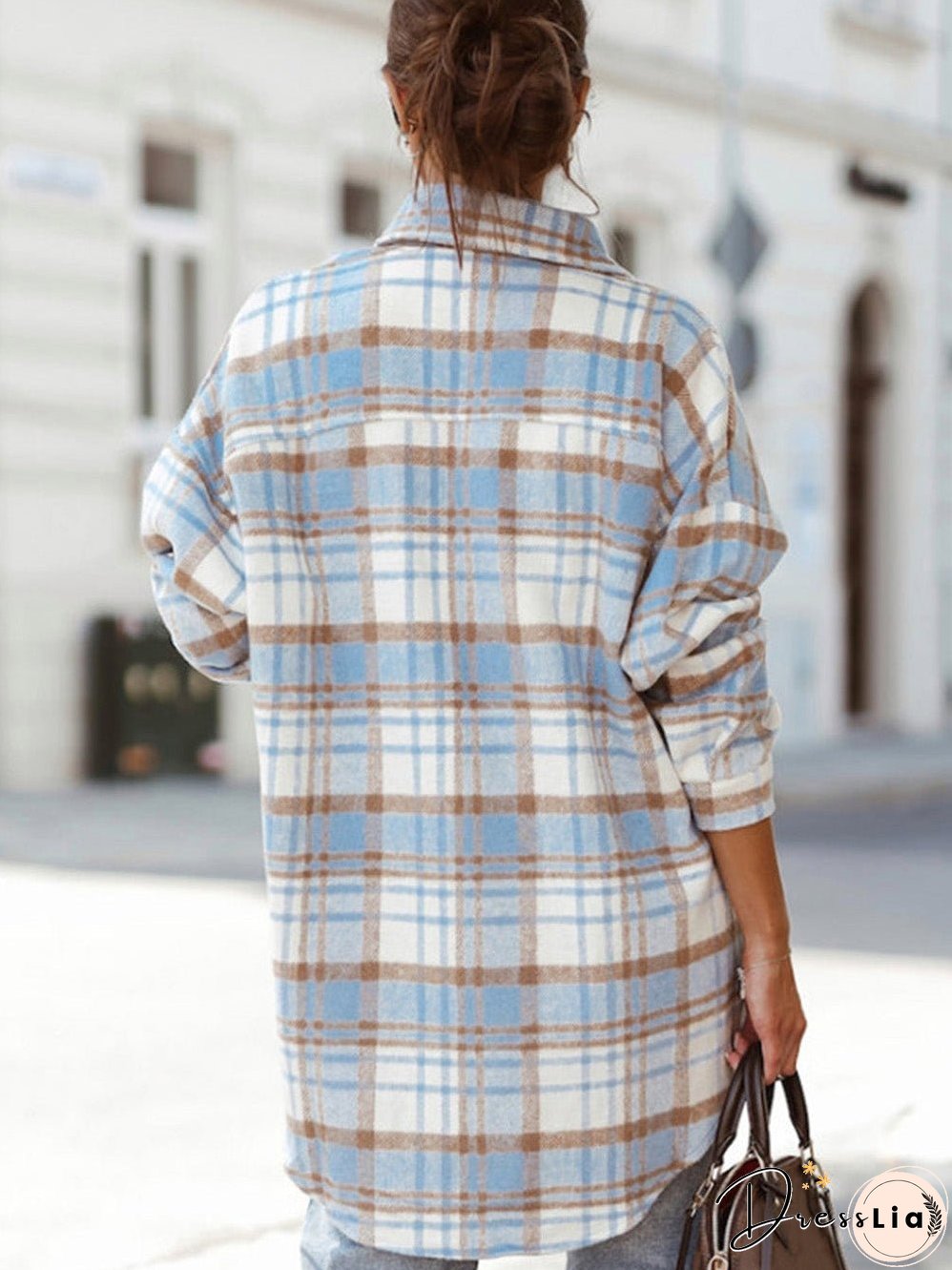 Blue and Brown Plaid Shirt