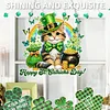 St. Patrick's Day Katze DIY 2D flache Acryl-Diamant-Mal-Kits 5D Diamantkunst-Fensteranh&auml;nger f&uuml;r die Wanddekoration im Garten zu Hause