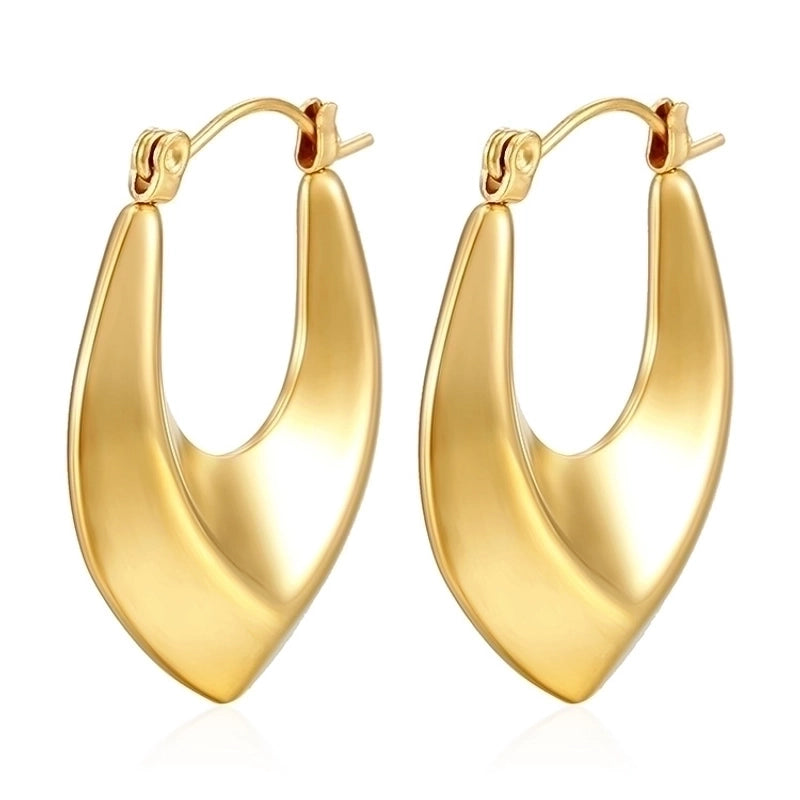 1 Pair Fashion Solid Color Plating 304 Stainless Steel 18K Gold Plated Earrings