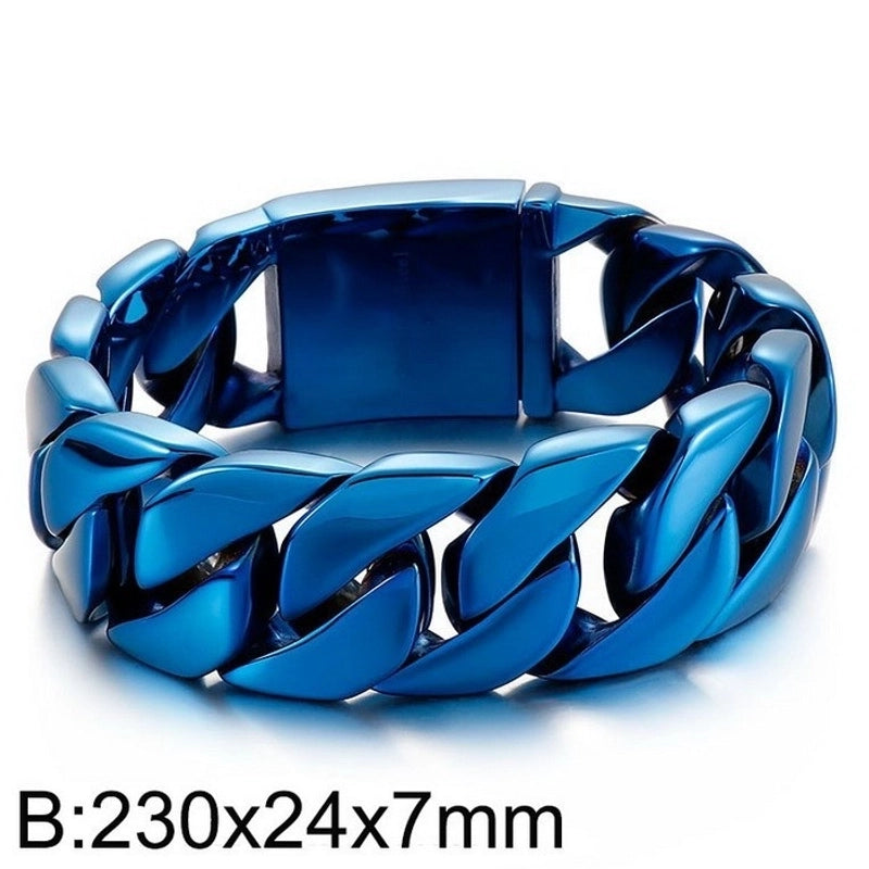 Hip-Hop Solid Color Titanium Steel Plating 18K Gold Plated Men’s Bracelets