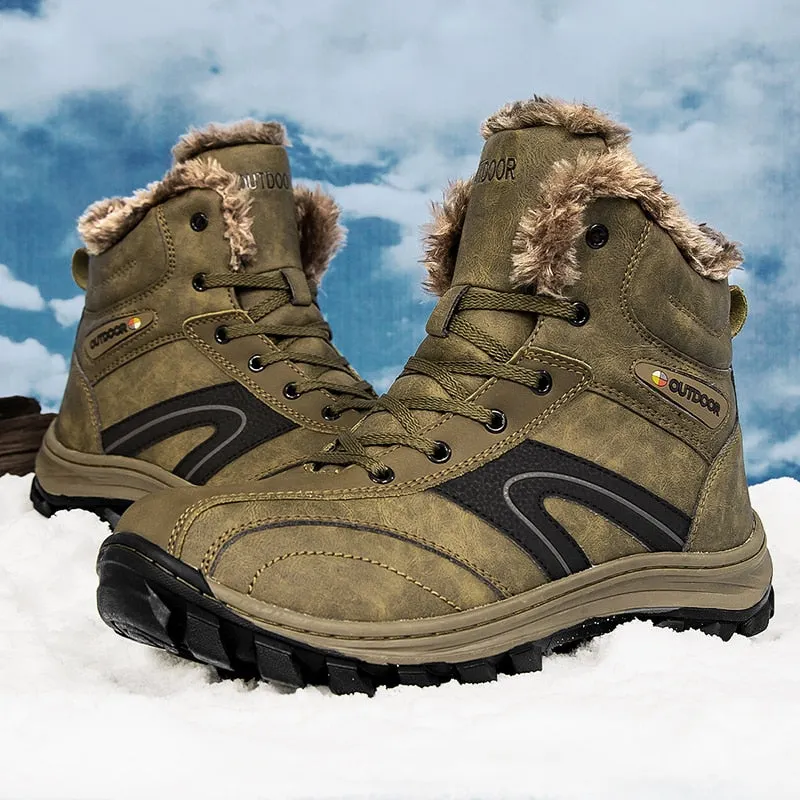 New Men's Snow Boots Thick Plush Warm Men's Winter Boots Waterproof Men's Platform Boots Outdoor Men's Sneakers Luxury Shoes