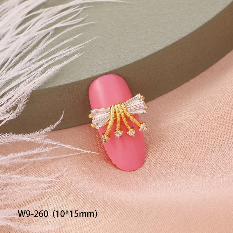 2pcs 2021 New 3D Metal Zircon Nail Art Jewelry Top Zircon Crystal Manicure Zircon Diamond Pendant Japanese Nail Decoration