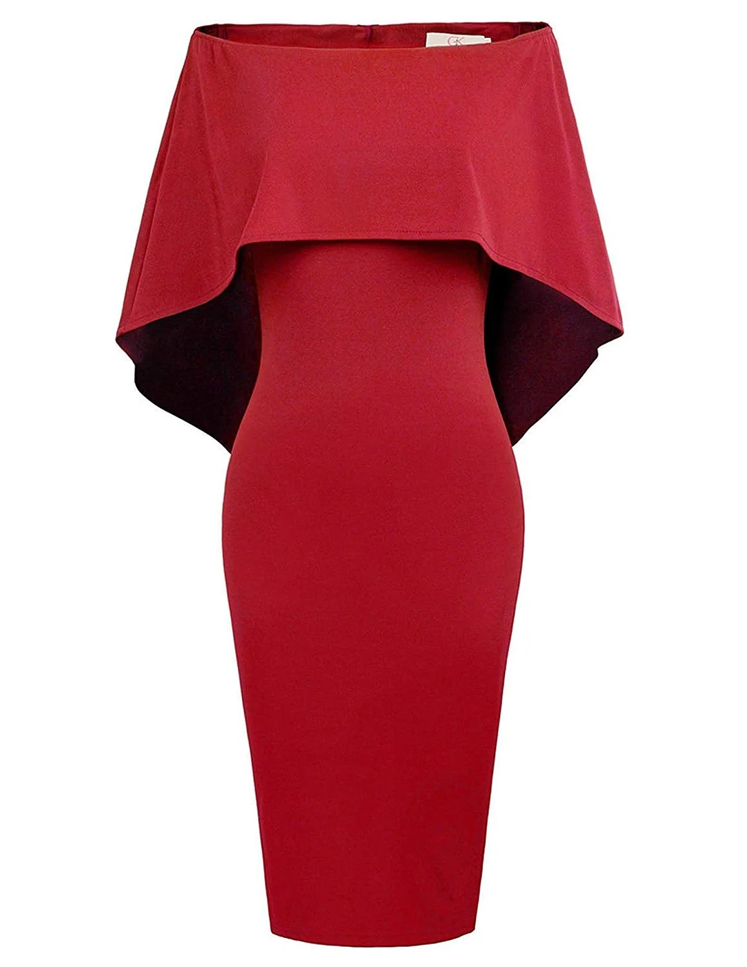 Women Off Shoulder Batwing Cape Midi Dress