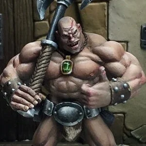 Pornhint Kev White version of Big Boris HalfOgre Barbarian 28mm32mm Heroic Scale Fantasy Miniature NSFW or Clothed version available NSFW