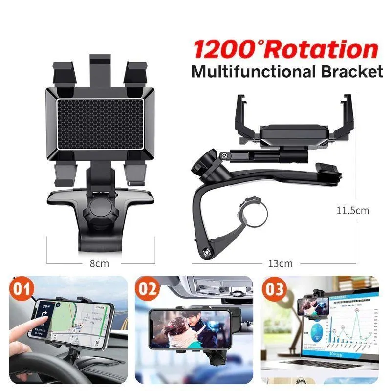 Millphone Holder &ndash; Miller Universal 1200 Degrees Rotation Car Phone Holder