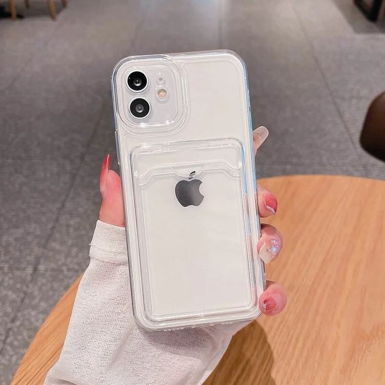 Transparent Card Slot Bag Case For Huawei Nova Y90 Y61 Y70 Plus 10 P40 Pro Lite E Mate 50 40 Pro Shockproof Soft Wallet Cover