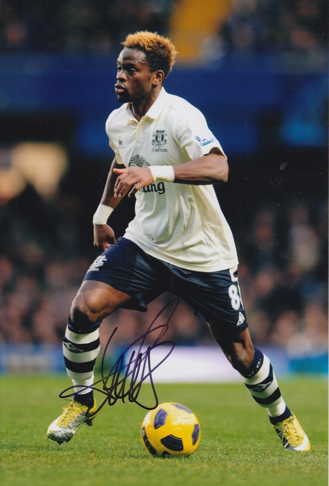 Louis Saha Hand Signed 12x8 Photo Poster painting - Everton - Football Autograph 2.