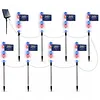 8Pcs American Flag Solar Stake Lights Weatherproof Garden Decorative Pole Flag Light Impact  Welcome Powered Outdoor Gardening Light for Outdoor Gardening Patio Yard