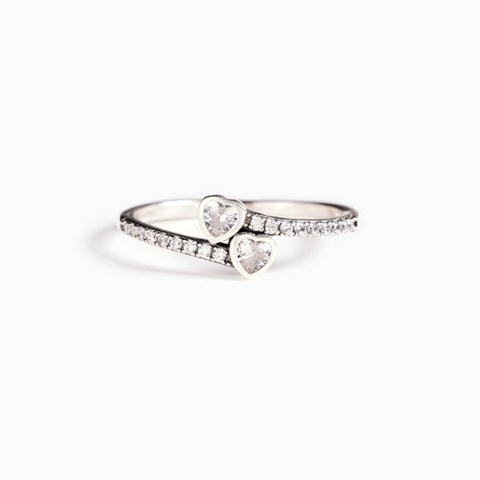 Mom Thank You Two Heart Ring