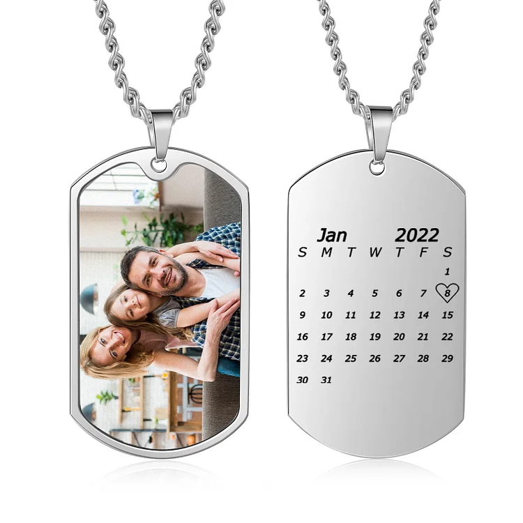 Personalized Men's Photo Dog Tag Necklace Gift for Him