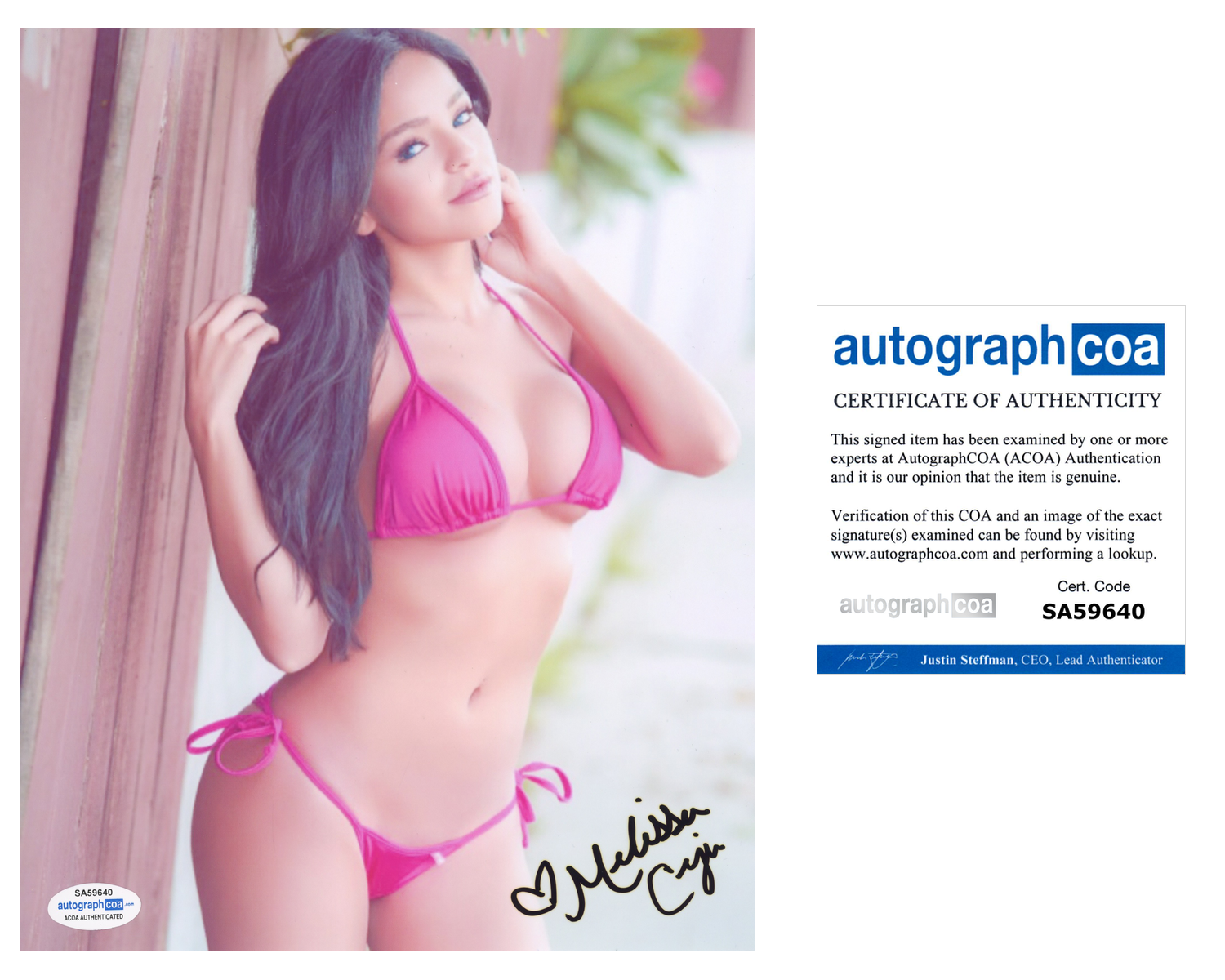 Melissa Ceja Signed Autographed 8x10 Photo Poster painting Sexy Model ACOA COA