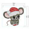 Santa Hat Mouse - 14CT Stamped Cross Stitch 16*15cm/6.3*5.91in(Brand)