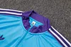 Joyfball 2025/2026 Real Madrid Half-Pull Training Suit Light blue Retro Version Football Shirt 1:1 Thai Quality