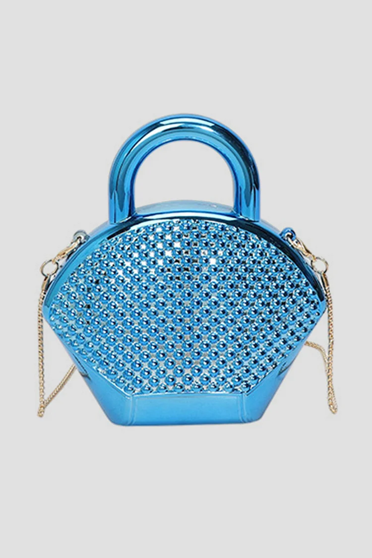 Fashion Sheen Metallic Finish Beads Shell Crossbody Mini Shoulder Bag 2024 - Xpluswear