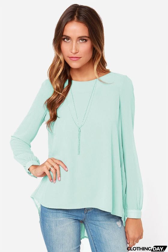 Full Size Round Neck Back Pleated Blouse