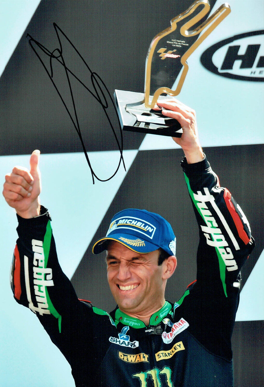 Johann ZARCO 2017 SIGNED MOTOGP AUTOGRAPH 12x8 Photo Poster painting A Yamaha Tech 3 AFTAL COA