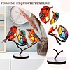 Acrylic Birds on Branch Statue Art Craft Stained Birds Ornament Collectible Gift