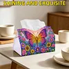 (24cm)Diamond Art Tissue Box Cover DIY PU Desktop Organizer Large(Butterfly)