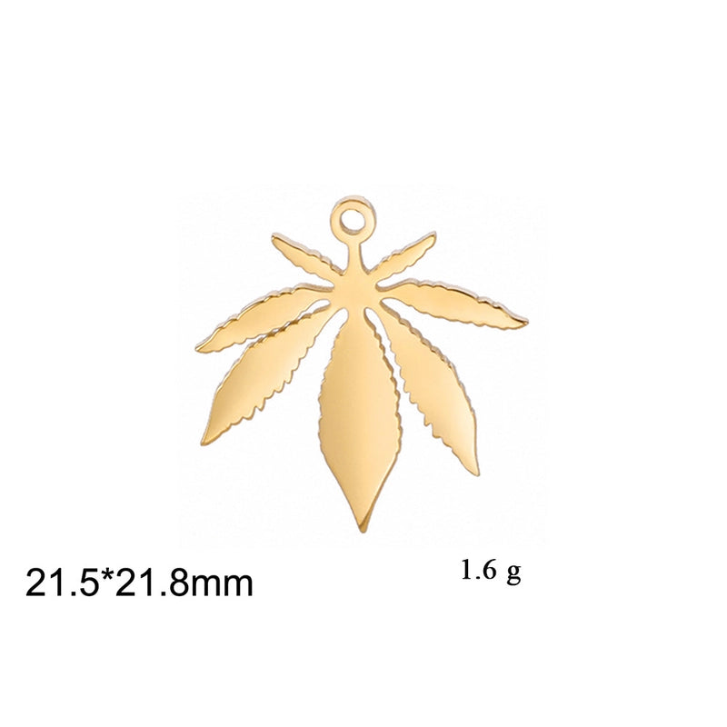 1 Piece 304 Stainless Steel Celtic Knot Maple Leaf Tree Pendant